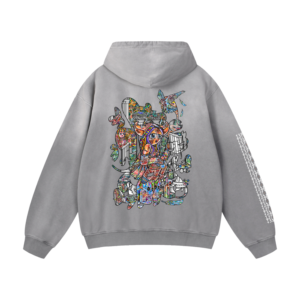 Pois In Ruins - Heavyweight Sunfade Oversized Hoodie